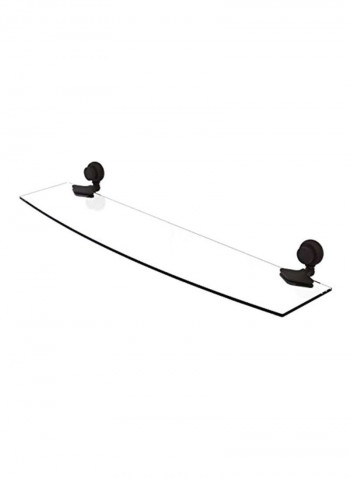 Wall Mounted Glass Shelf Clear/Black 24x5x2inch