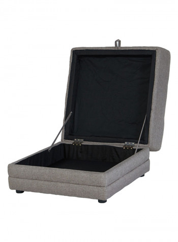 Curvy Square Ottoman With Storage Grey