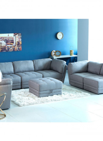 Curvy Square Ottoman With Storage Grey