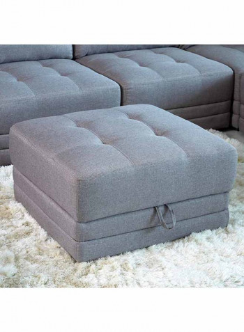 Curvy Square Ottoman With Storage Grey