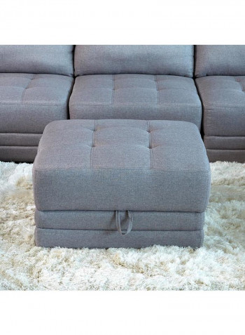 Curvy Square Ottoman With Storage Grey