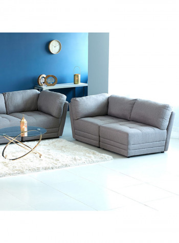 Curvy Square Ottoman With Storage Grey