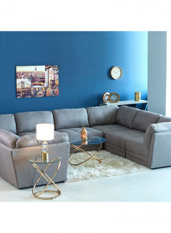 Curvy Square Ottoman With Storage Grey