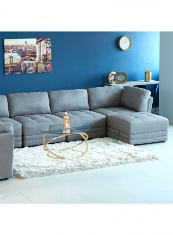 Curvy Square Ottoman With Storage Grey