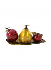 Fruit Design Metal Decorative Accessories Red/Gold 19x9inch