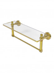 Waverly Place Glass Shelf With Towel Bar Gold/Clear 16inch
