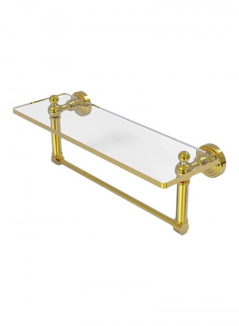 Waverly Place Glass Shelf With Towel Bar Gold/Clear 16inch