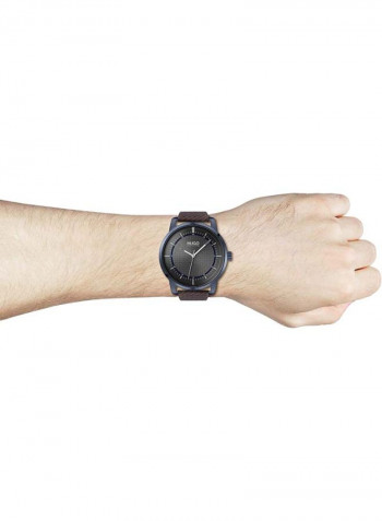 Men's Reveal Leather Analog Wrist Watch 1530102