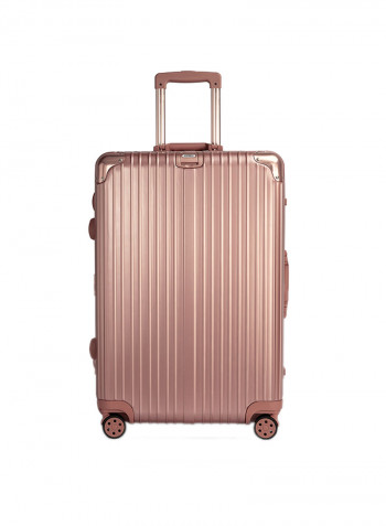 28-Inch Pebble Aluminium Frame Ultra-Light Hardside Expandable Built-In TSA Lock Zipperless Luggage With Spinner Wheels Rose Gold