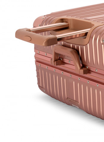 28-Inch Pebble Aluminium Frame Ultra-Light Hardside Expandable Built-In TSA Lock Zipperless Luggage With Spinner Wheels Rose Gold
