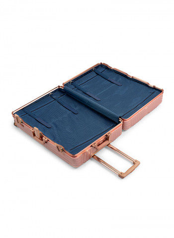 28-Inch Pebble Aluminium Frame Ultra-Light Hardside Expandable Built-In TSA Lock Zipperless Luggage With Spinner Wheels Rose Gold