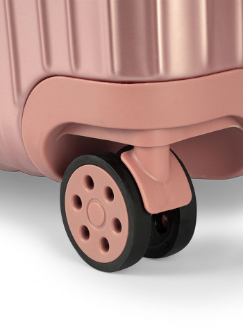 28-Inch Pebble Aluminium Frame Ultra-Light Hardside Expandable Built-In TSA Lock Zipperless Luggage With Spinner Wheels Rose Gold
