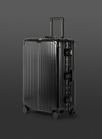 Zipperless Luggage Trolley With Spinner Wheels 28-Inch Black