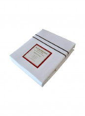 Natural Comfort Bedding Double Lines Duvet Cover White/Chocolate Brown 90x95inch