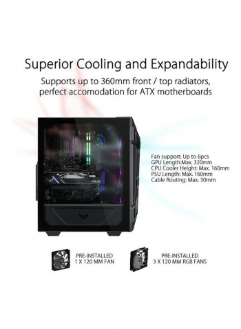 TUF Gaming ATX Mid-Tower With Tempered Glass Side Panel