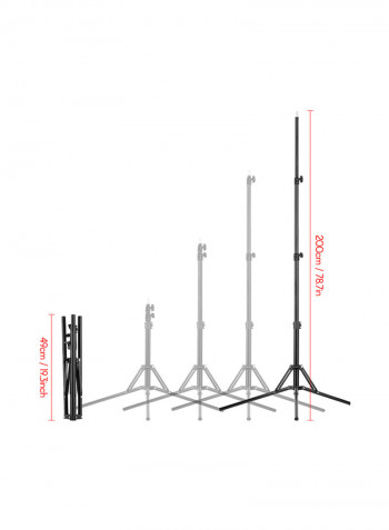 Portable Video Light Panel Fill-In Lamp With Stand Black