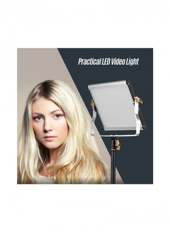 Portable Video Light Panel Fill-In Lamp With Stand Black