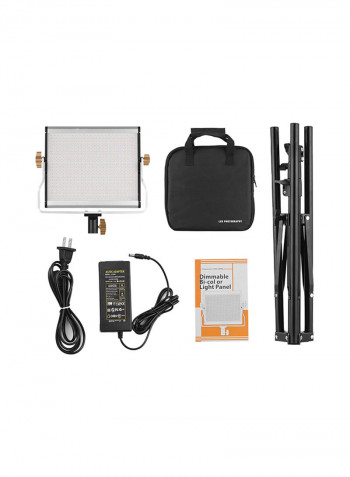 Portable Video Light Panel Fill-In Lamp With Stand Black