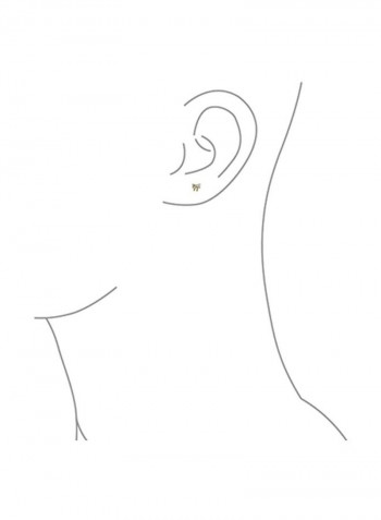 14-Karat Gold Plated Cubic Zirconia Studded Bow Shape Stud Earrings