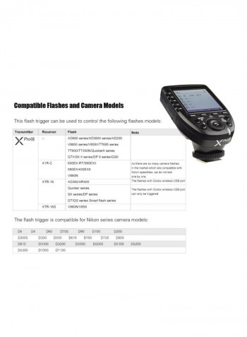 Xpro N Ttl Wireless Flash Trigger 9x5x5.8centimeter Black