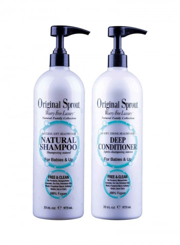 2-Piece Natural Shampoo And Deep Conditioner Set 66ounce