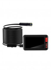 Industrial Endoscope Borescope Inspection Camera Built-In 8 Pieces Of LEDs 8mm Lens with 4.3 Inch High-Definition 1080P Display Screen 16.5 x 16.5 x 7.5cm black