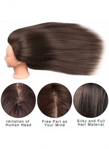 Manikin Doll Head With Table Clamp Stand And Tools Pack Brown
