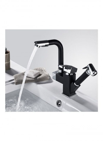 Hot and Cold Water Adjustable Basin Faucet Black