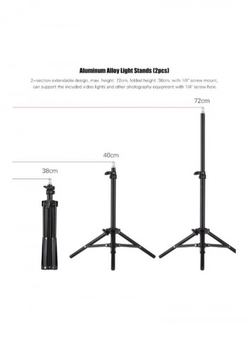 LED Dimmable Photography Light With Accessories White