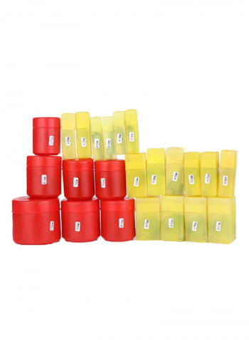 23-Piece Carbide Drill Hole Saw Set Silver/Yellow/Red