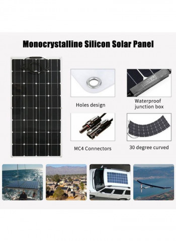 High Efficient Solar Panel With Connector Black