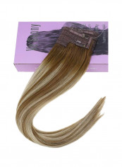 Halo Remy Hair Extensions 6 Light Brown/60 Platinum Blonde/6 Brown 16inch
