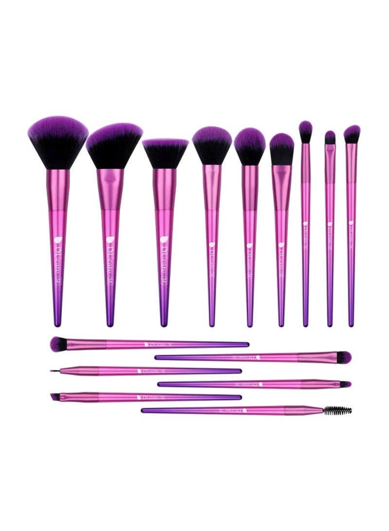 15-Piece Makeup Brushes Set Purple