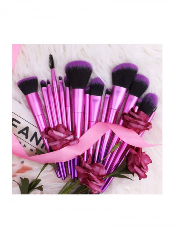 15-Piece Makeup Brushes Set Purple