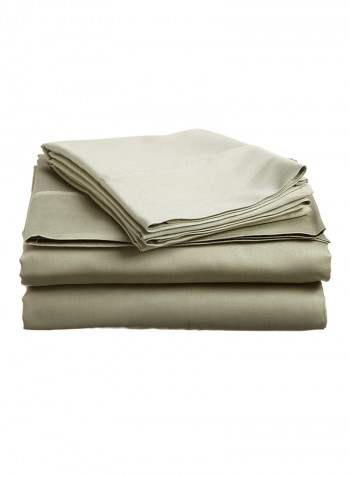 4-Piece Solid Pattern Queen Sheet Set Sage