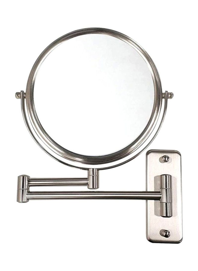 Double-Sided Swivel Wall Mount Makeup Mirror Silver