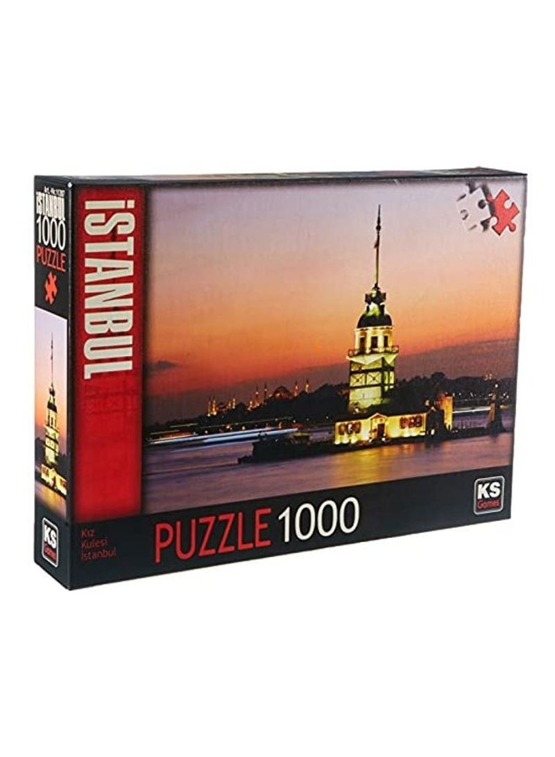 1000-Piece Istanbul Maiden's Tower Sunset Jigsaw Puzzle Set