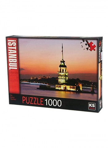 1000-Piece Istanbul Maiden's Tower Sunset Jigsaw Puzzle Set