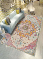 Creative Vintage Style Soft Bedside Mat Multicolour 140x200cm