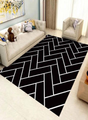 Modern Simple Style Soft Comfortable Mat Black 140x200cm