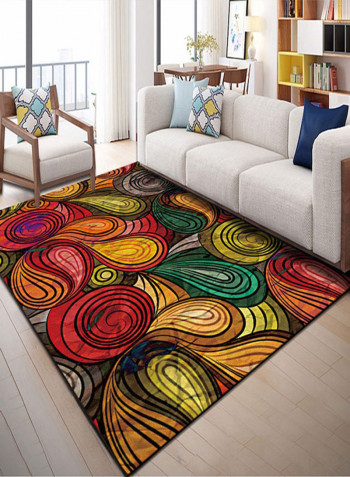 Peacock Tail Pattern Bedroom Mat Multicolour 140 x 200cm