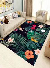 Soft Comfortable Flower Leaves Pattern Creative Mat Multicolour 140x200cm