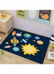 Cartoon Planets Pattern Mat Multicolour 60x90cm