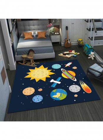 Cartoon Planets Pattern Rug Multicolour 120x160cm