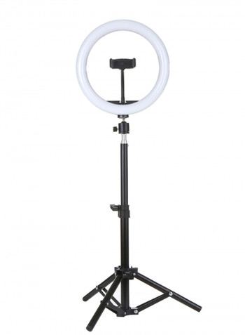 DC5V 7W LED Light Round Selfie Camera Lamp with Telescopic Tripod multicolour 37.00*6.00*35.00cm