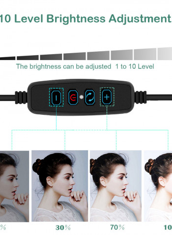 DC5V 7W LED Light Round Selfie Camera Lamp with Telescopic Tripod multicolour 37.00*6.00*35.00cm
