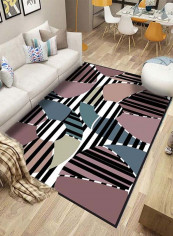 Modern Simple Colors Hatching Super Soft Door Mat Multicolour 140x200cm