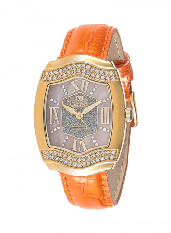 Women's Leather Analog Watch GLS134GPAA