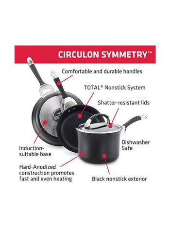 2-Piece Anodized Nonstick Frying Pan Set Black/Silver