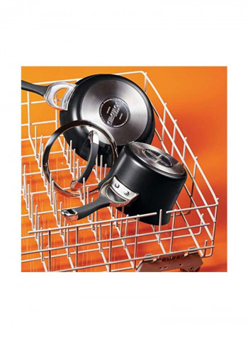2-Piece Anodized Nonstick Frying Pan Set Black/Silver